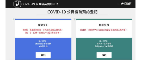 COVID-19 公費疫苗預約平台(另開新視窗)